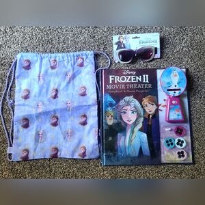 Disney Frozen II Storybook Set with Purple Bag and Sunglasses